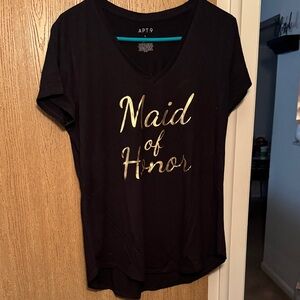 Apt. 9 Black Tee with Gold Script